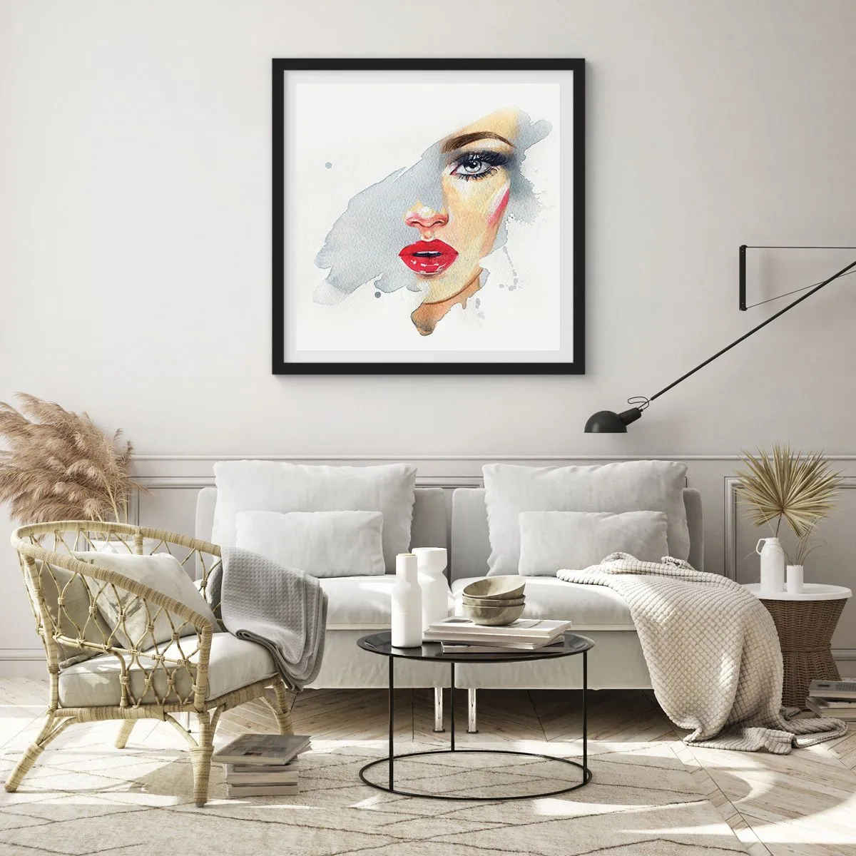 Plakát v černém rámu - Odraz v kapce vody - 60x60 cm