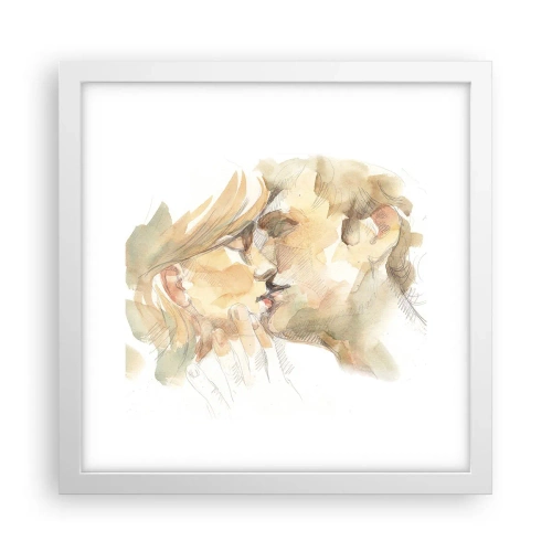 Plakát v bílém rámu - Nalezena polovina? - 30x30 cm