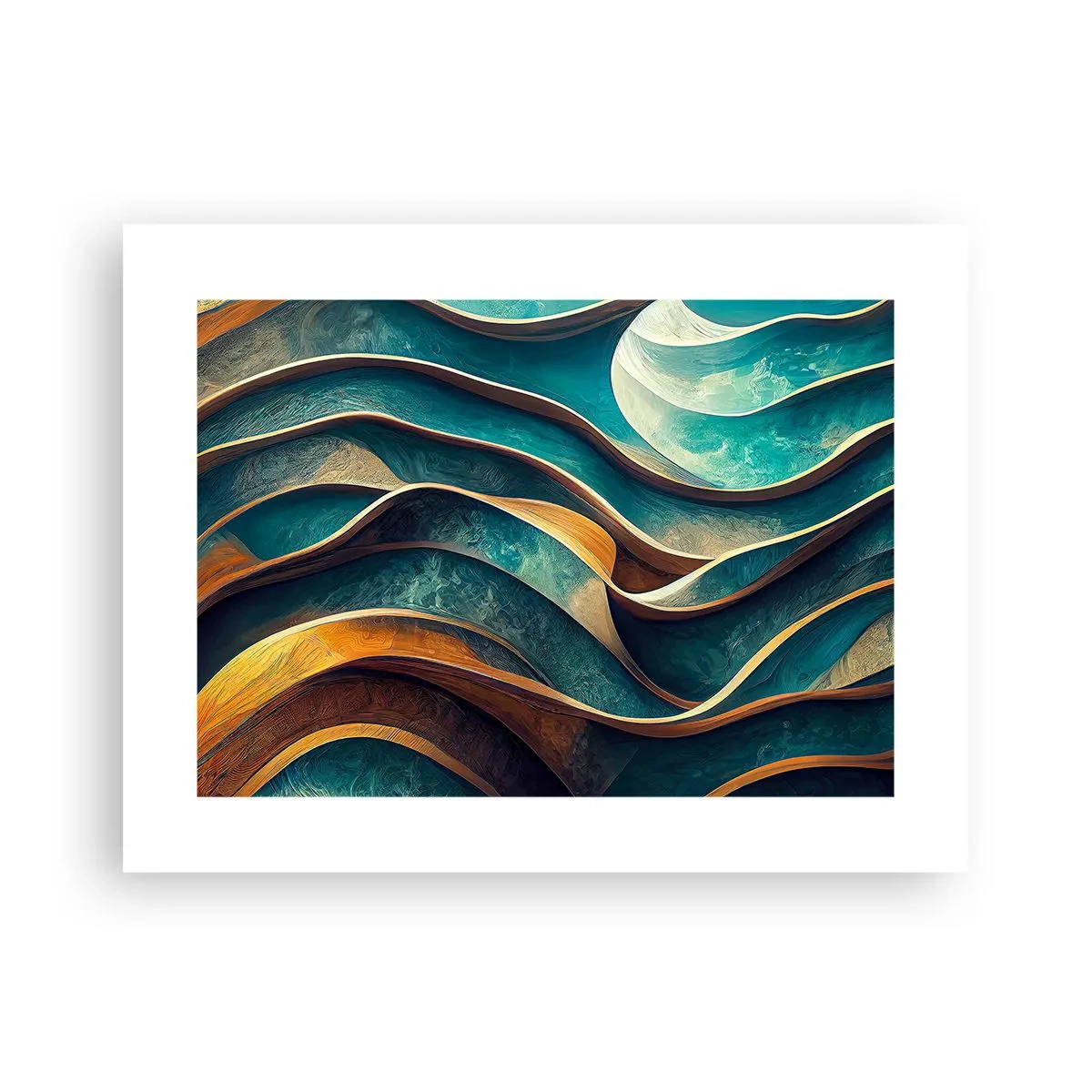 Plakát - Meandry modré - 40x30 cm