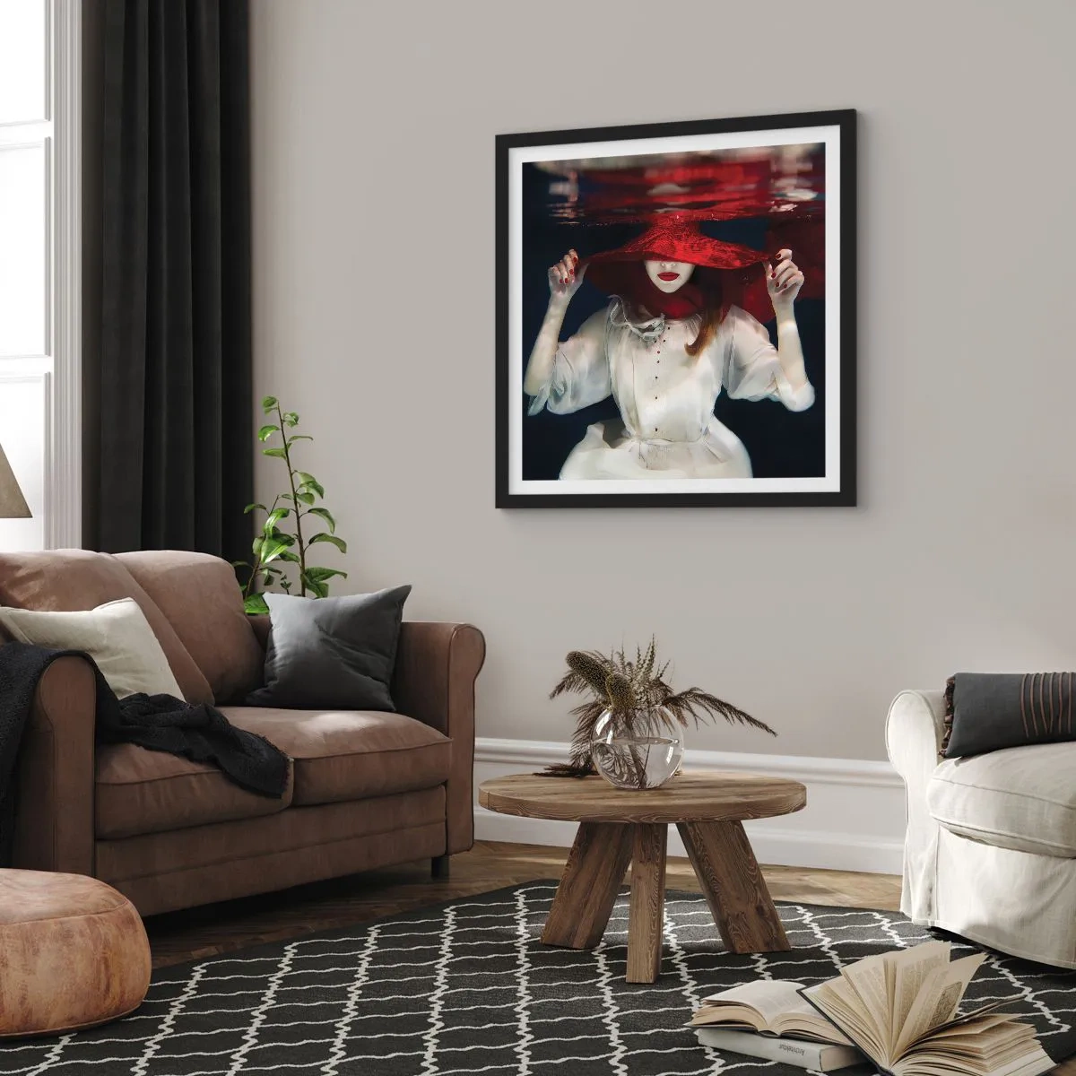 Plakát v černém rámu - Divoženka - 40x40 cm