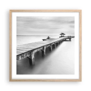 Plakát v rámu světlý dub - Daleko od nás - 50x50 cm