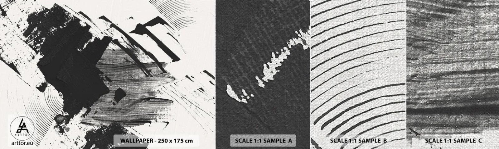 Vzor Fototapety Premium Canvas - Abstrakce – exprese černé - Kus, Moderní, Černý a bílý - 100x30 cm