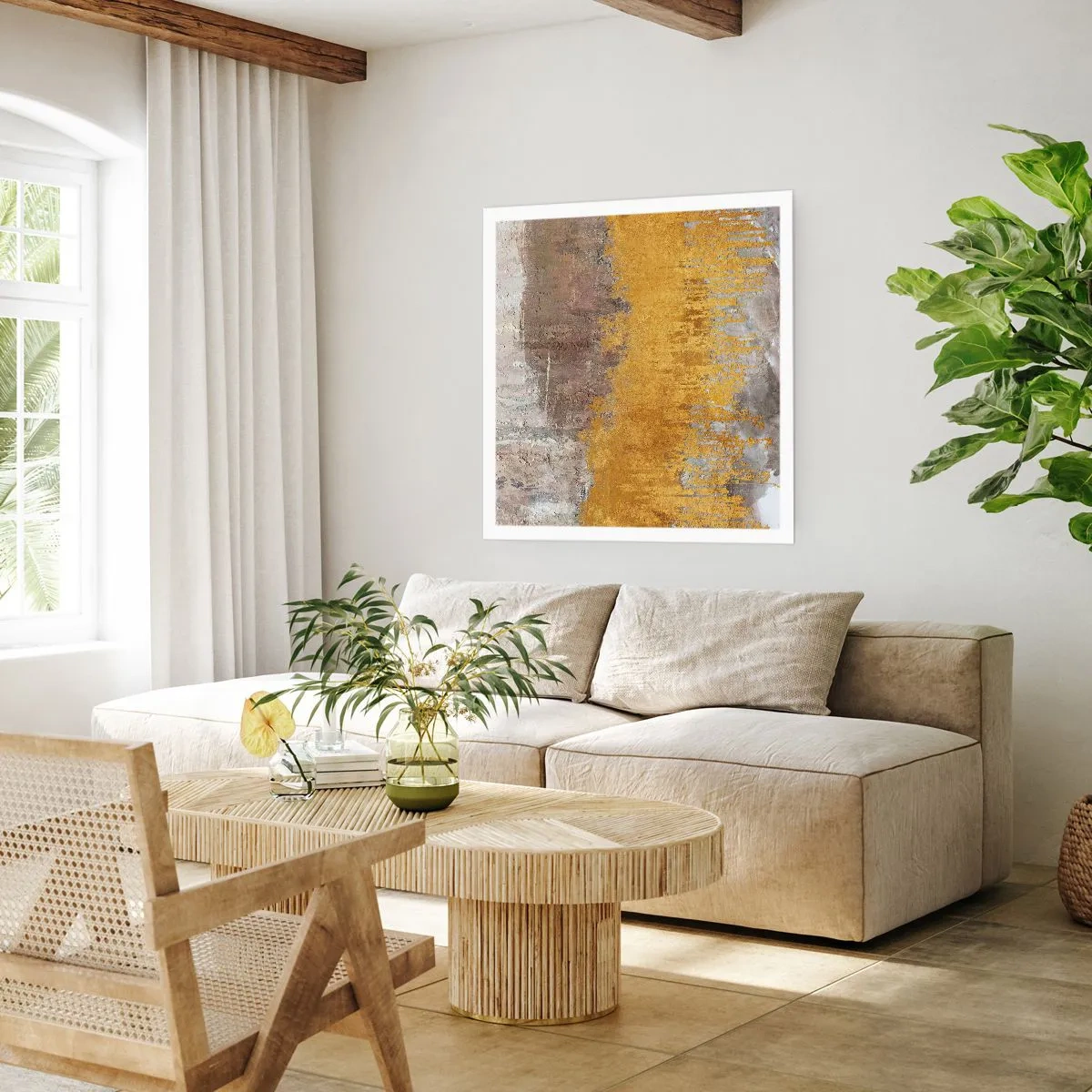 Plakát - Zlatistý závan - 60x60 cm