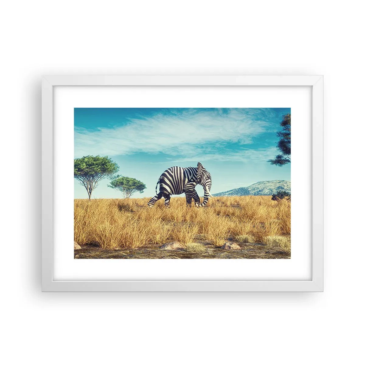 Plakát v bílém rámu - Šedá už není v módě - 40x30 cm