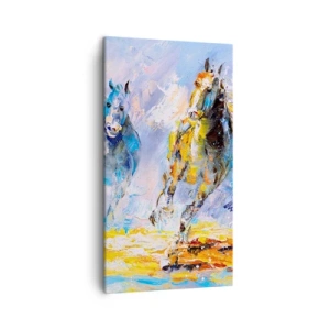 Obraz na plátně - Cválající skrze září - 45x80 cm