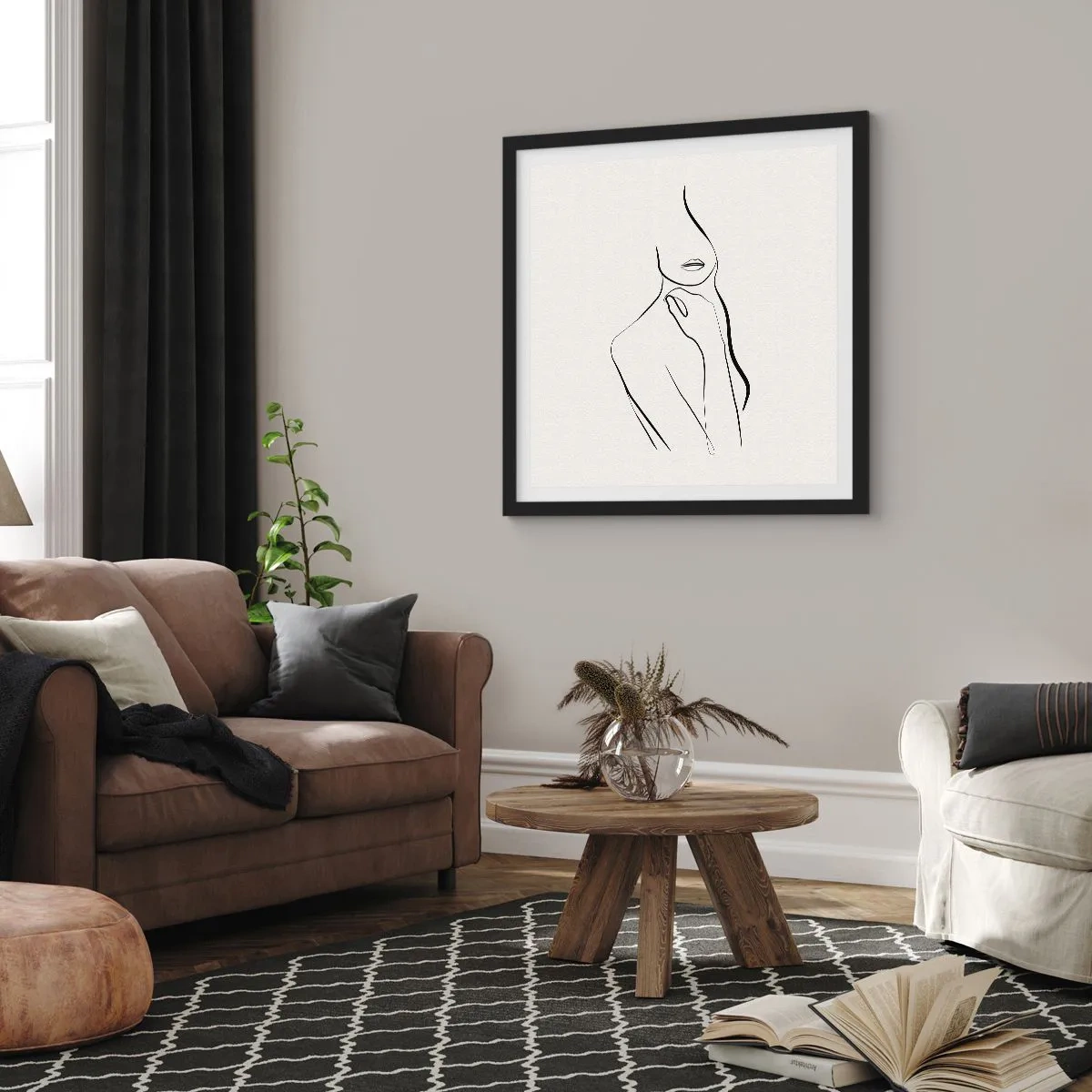 Plakát v černém rámu - Vlna melancholie - 30x30 cm