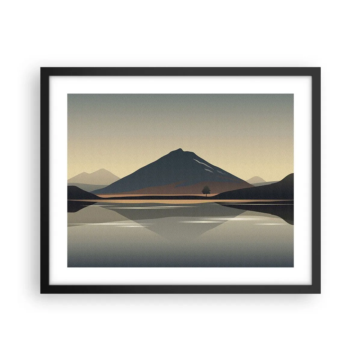 Plakát v černém rámu - Zrcadlový odraz - 50x40 cm