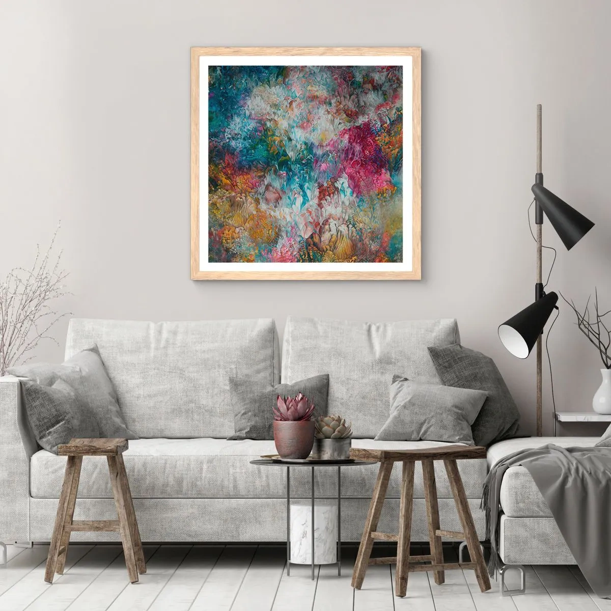 Plakát v rámu světlý dub - V plném rozkvětu - 60x60 cm