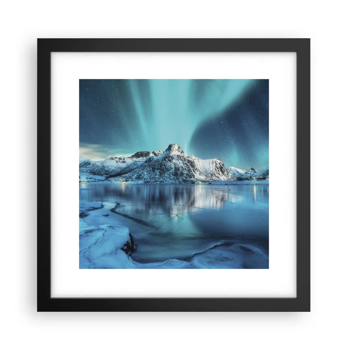 Plakát v černém rámu - Noc plná světla - 30x30 cm