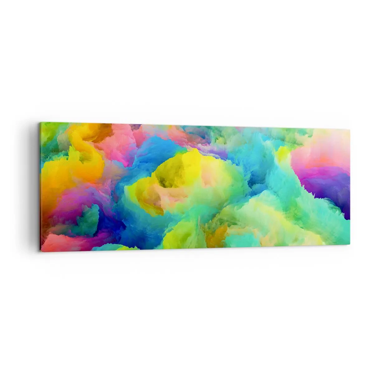 Obraz na plátně - Duhové chmýří - 140x50 cm