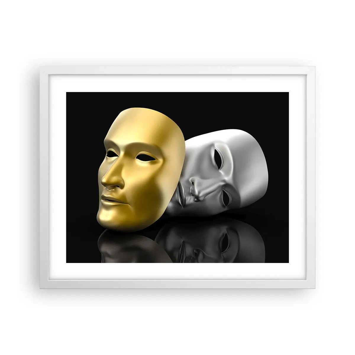 Plakát v bílém rámu - Život je divadlo - 50x40 cm