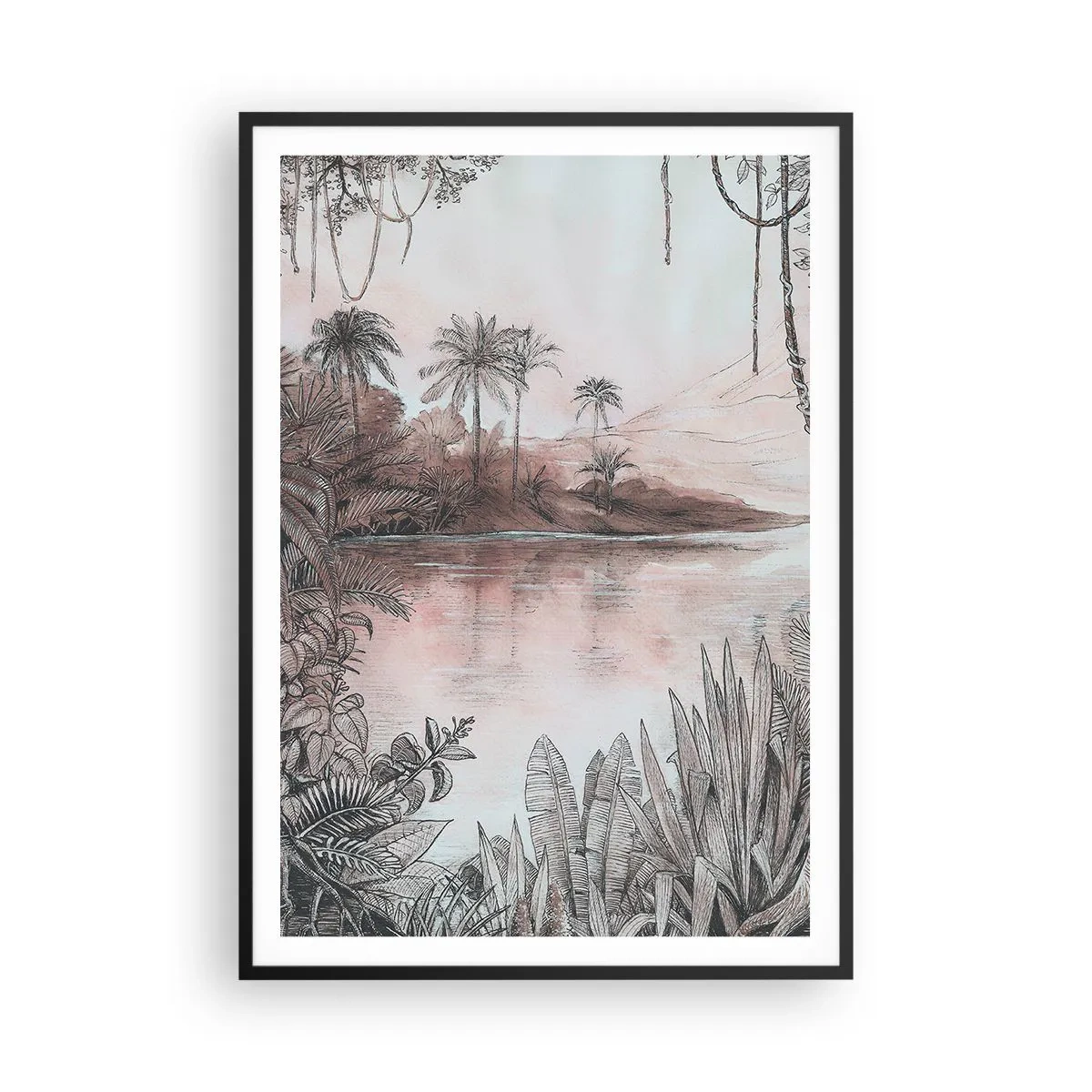 Plakát v černém rámu - Deník cestovatele z 19. století - 70x100 cm