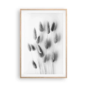 Plakát v rámu světlý dub - Její načechranost tráva - 61x91 cm