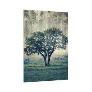 Obraz na skle - Jabloň na modrém poli? - 80x120 cm