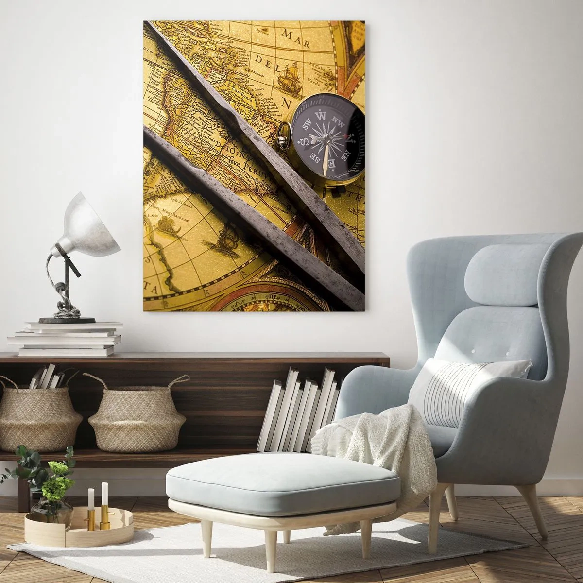 Obraz na skle - Kde jsou ty poklady? - 50x70 cm