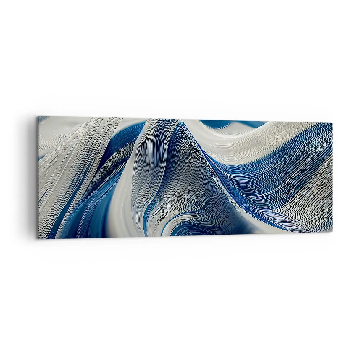 Obraz na plátně - Plynulost modré a bílé - 140x50 cm