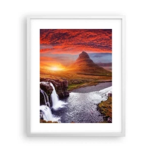 Plakát v bílém rámu - Pohled na Středozem - 40x50 cm