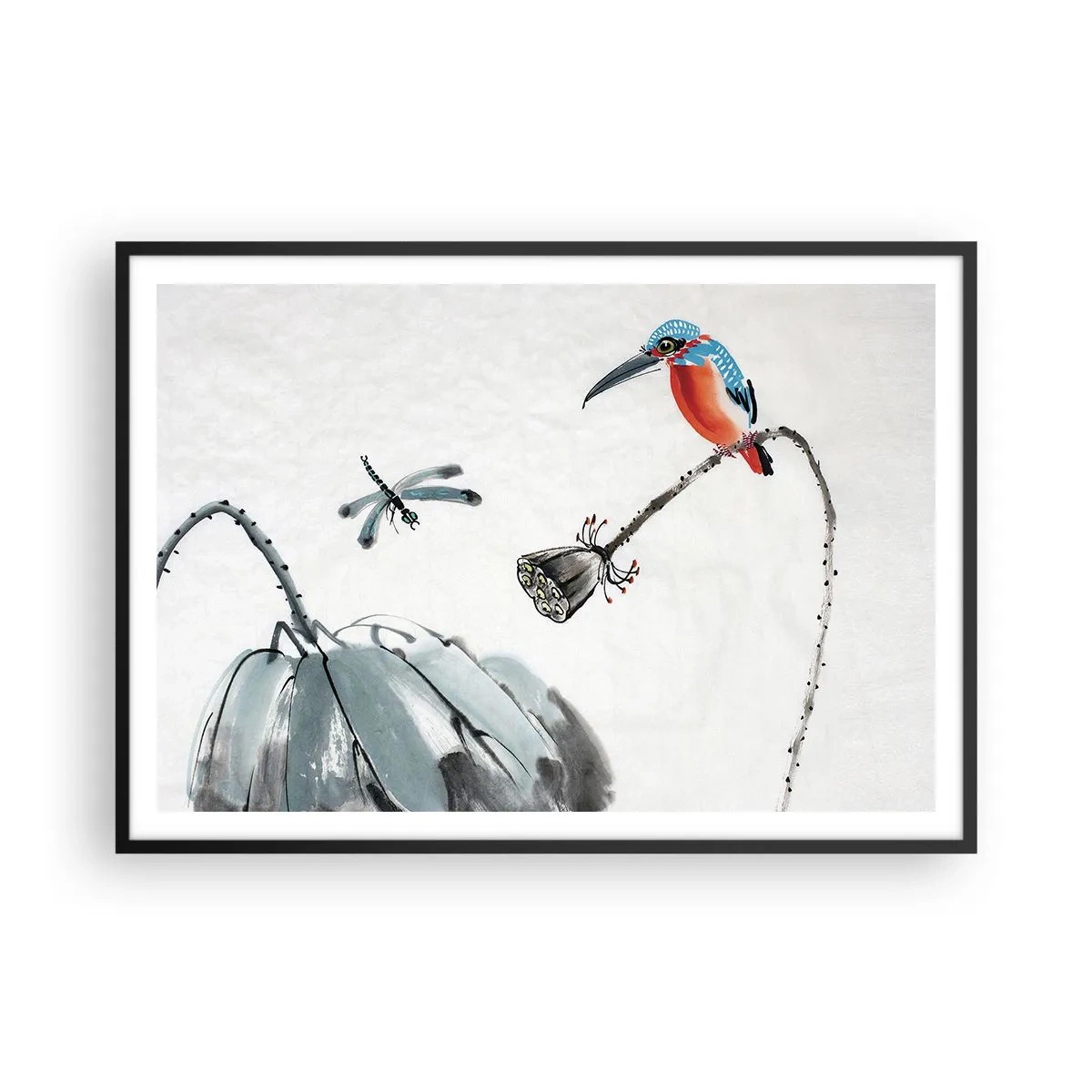 Plakát v černém rámu - Život louky - 100x70 cm
