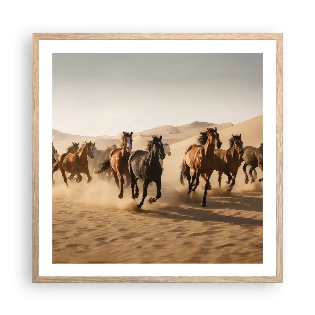 Plakát v rámu světlý dub - Volné jako vítr - 60x60 cm