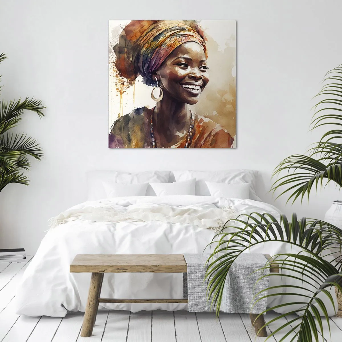 Obraz na plátně - Africká královna - 40x40 cm