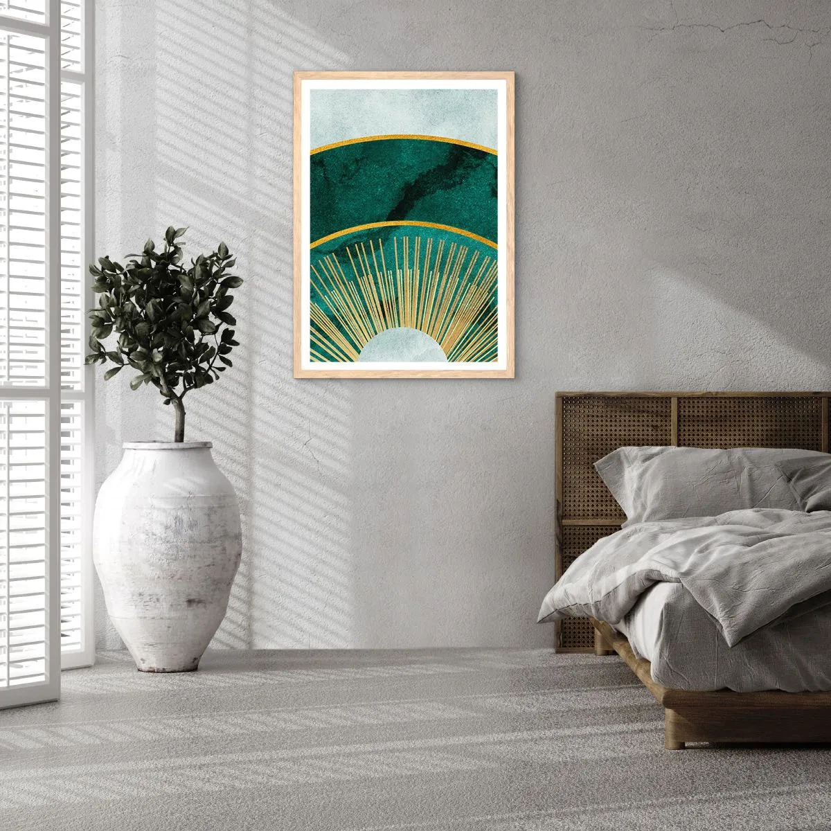 Plakát v rámu světlý dub - Jiná sluneční soustava - 70x100 cm