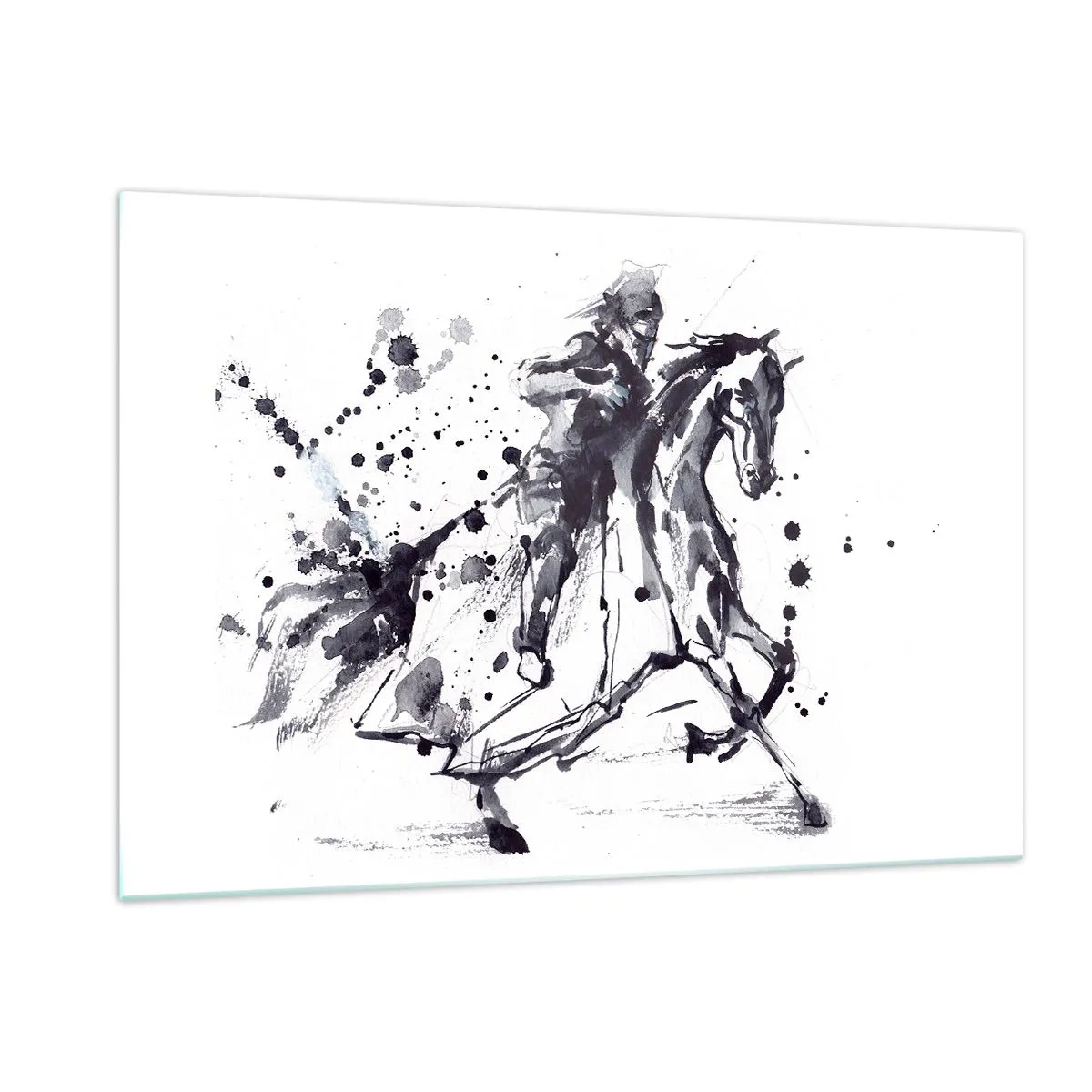 Obraz na skle - Černý rytíř - 120x80 cm