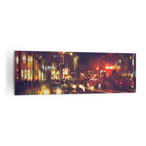 Obraz na plátně - Ponořená do světel noci - 160x50 cm