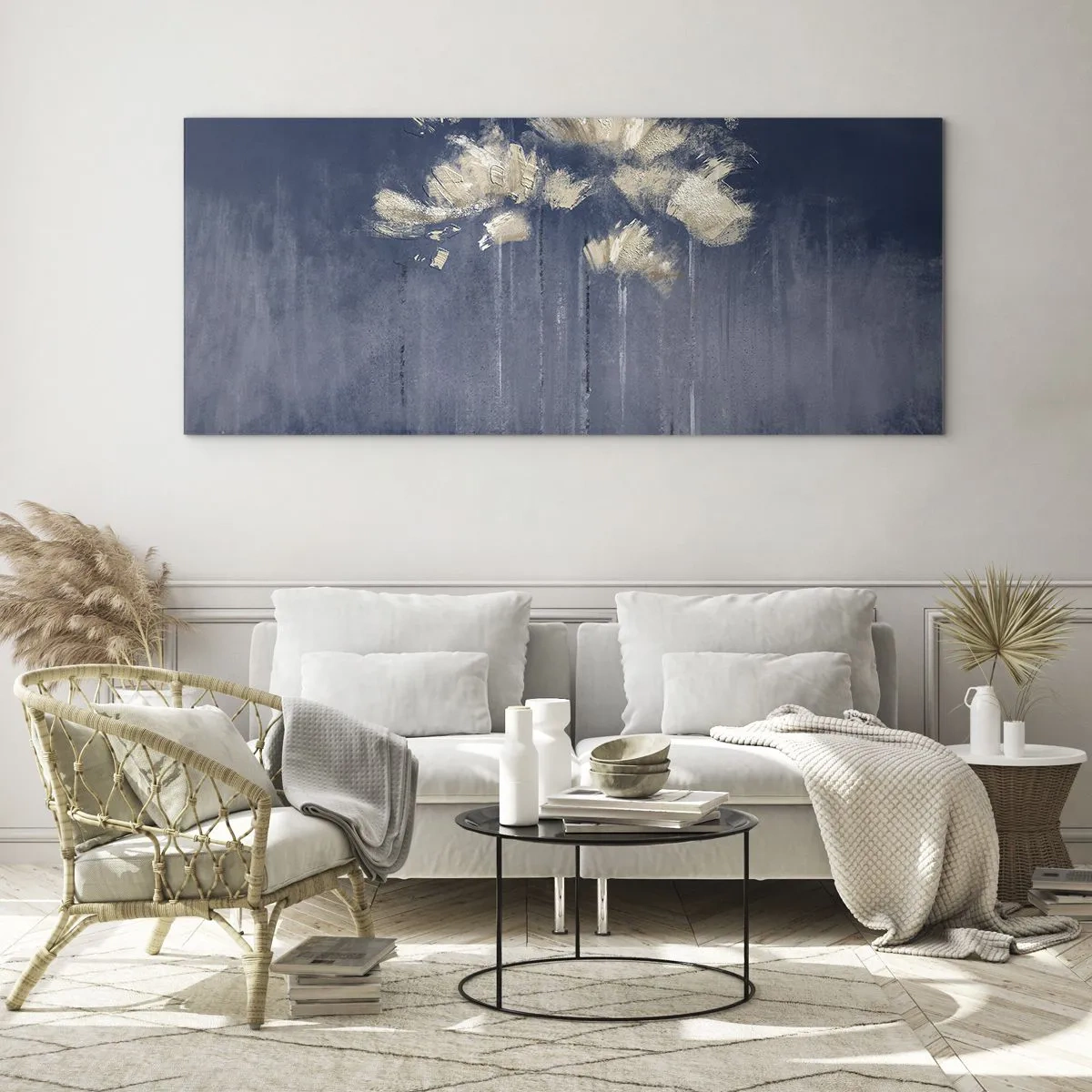 Obraz na skle - Jako okvětní lístky ve větru - 160x50 cm