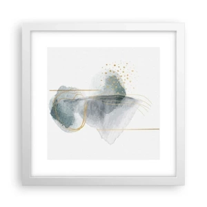 Plakát v bílém rámu - O vztahu mezi šedou a zlatou - 30x30 cm