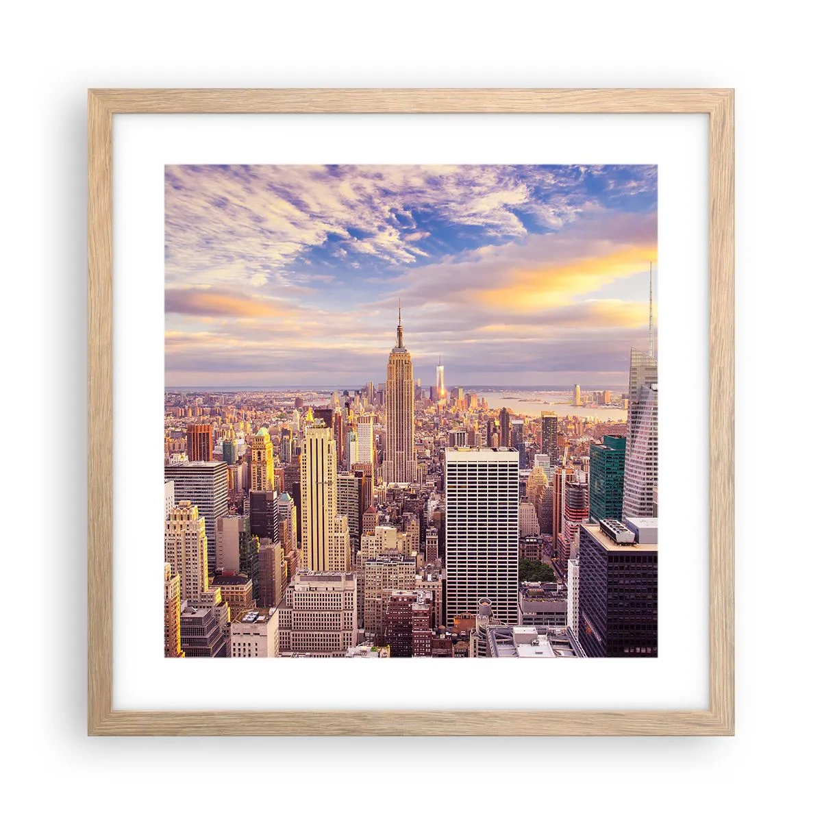 Plakát v rámu světlý dub - Dosáhnout samotná oblaka - 40x40 cm