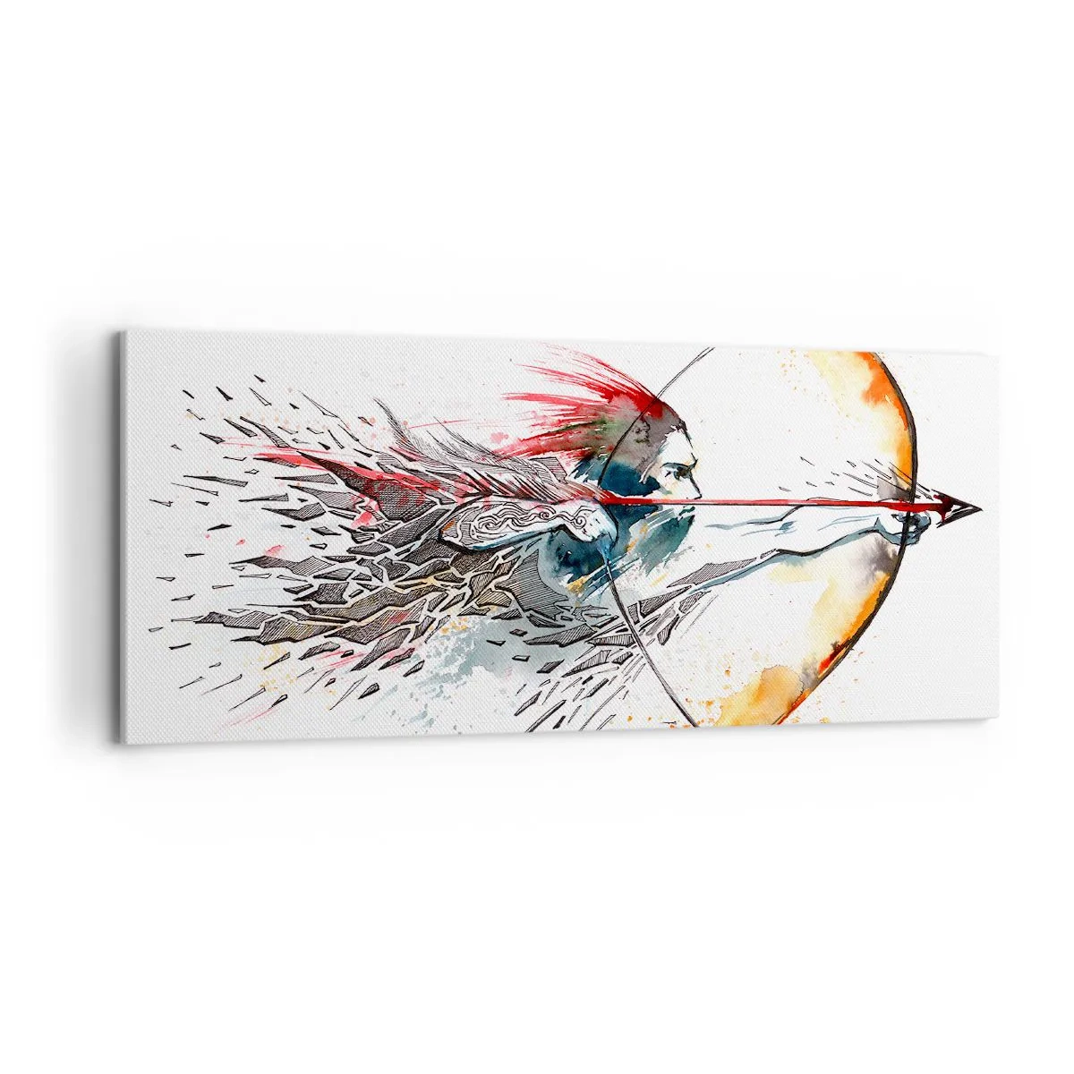 Obraz na plátně - Mytický bojovník s ohnivým lukem - 100x40 cm