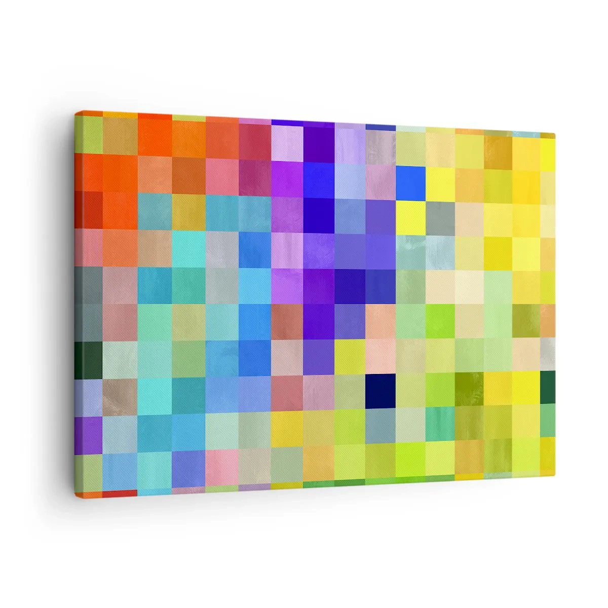 Obraz na plátně - Barevná mozaika čtverců v různých barvách - 70x50cm - Každý jiný, všechny rovné - Moderní nástěnná dekorace do obývacího pokoje a ložnice ARTTOR