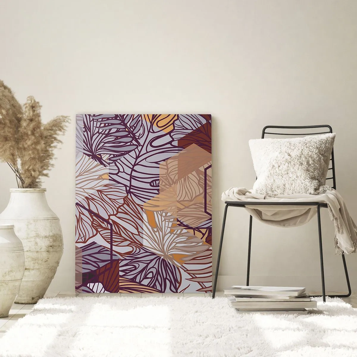 Obraz na skle - Nemožný vztah mezi geometrií a přírodou - 50x70 cm