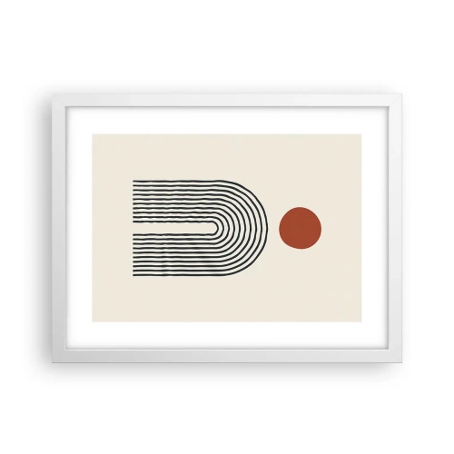 Plakát v bílém rámu - Magnetismus tvarů a barev - 40x30 cm