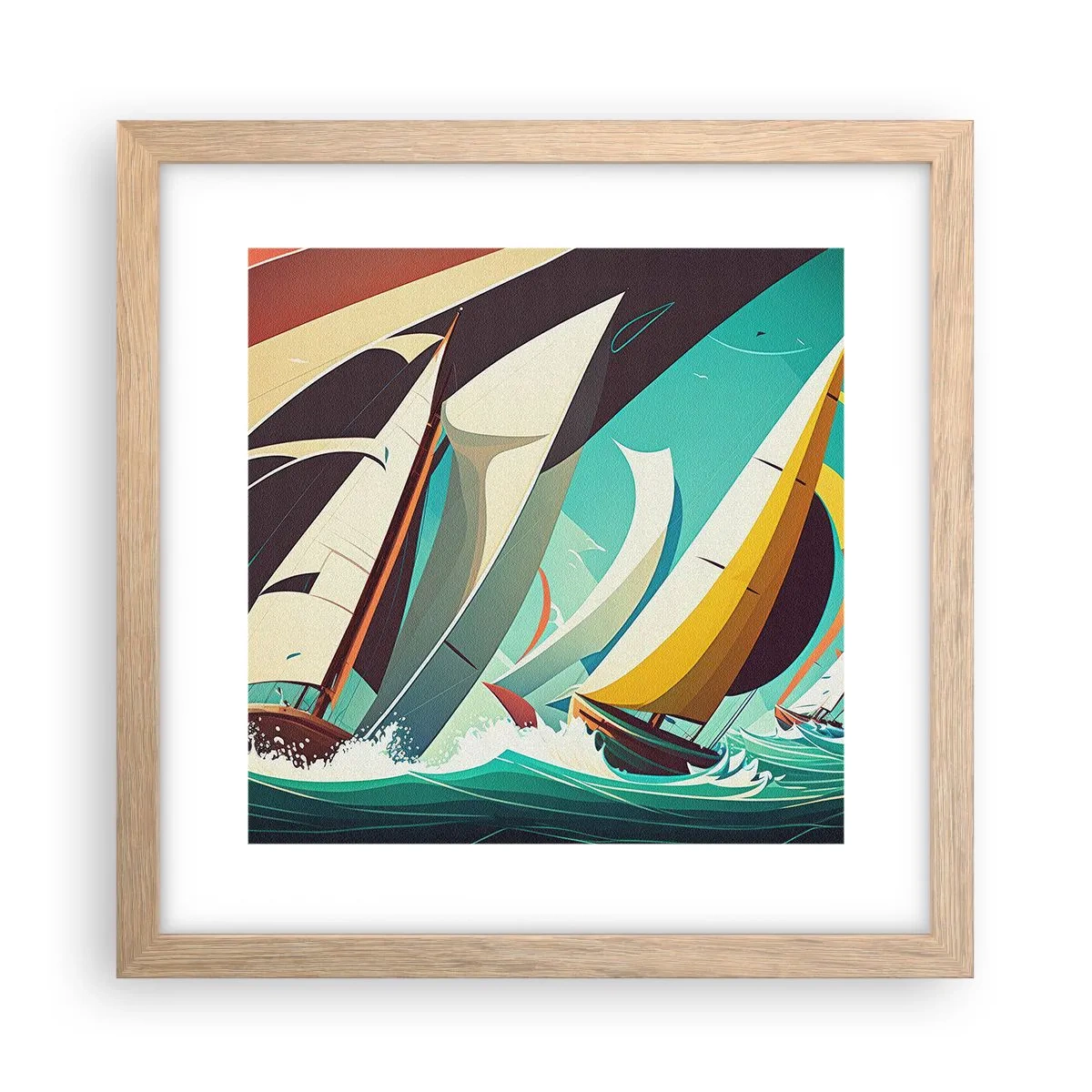 Plakát v rámu světlý dub - Jak vycházet s živly - 30x30 cm