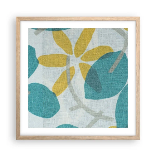 Plakát v rámu světlý dub - Mezi azurovými listy - 50x50 cm