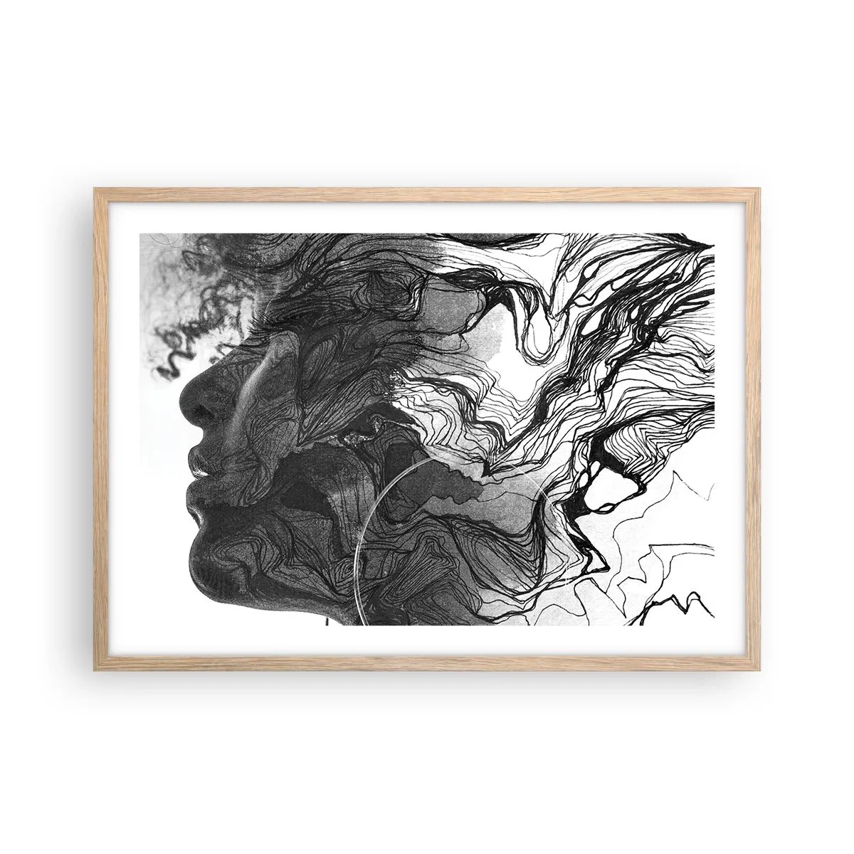 Plakát v rámu světlý dub - Zapletená ve snech - 70x50 cm