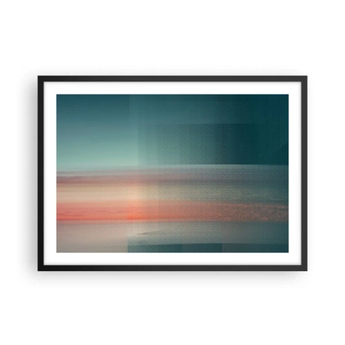 Plakát v černém rámu - Abstrakce: vlny světla - 70x50 cm