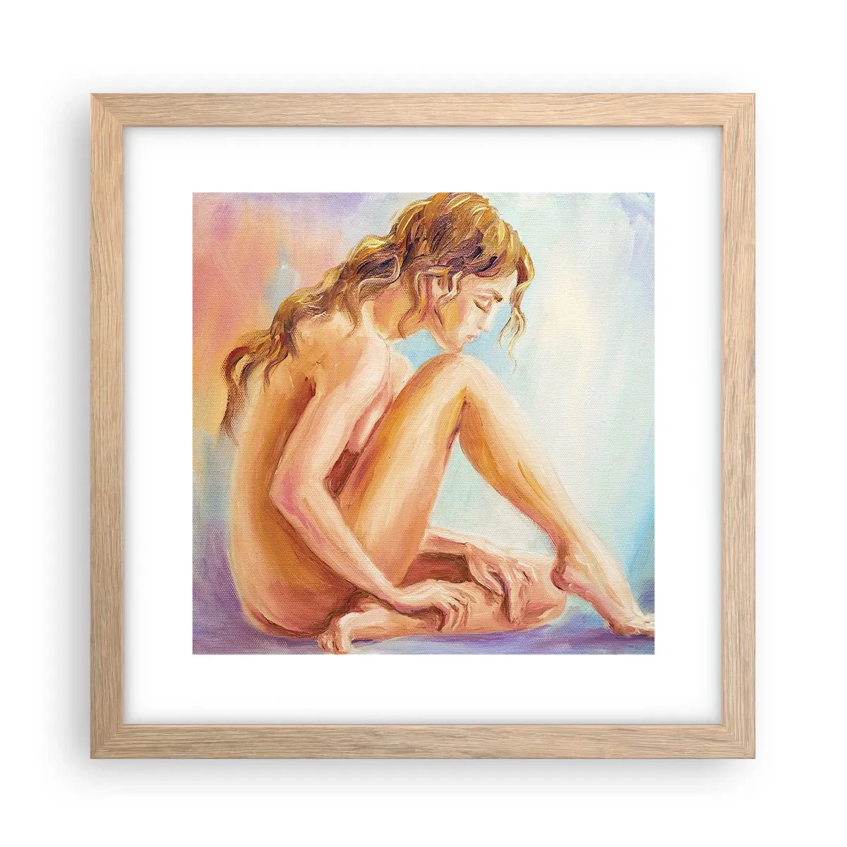 Plakát v rámu světlý dub - Akt mládí - 30x30 cm