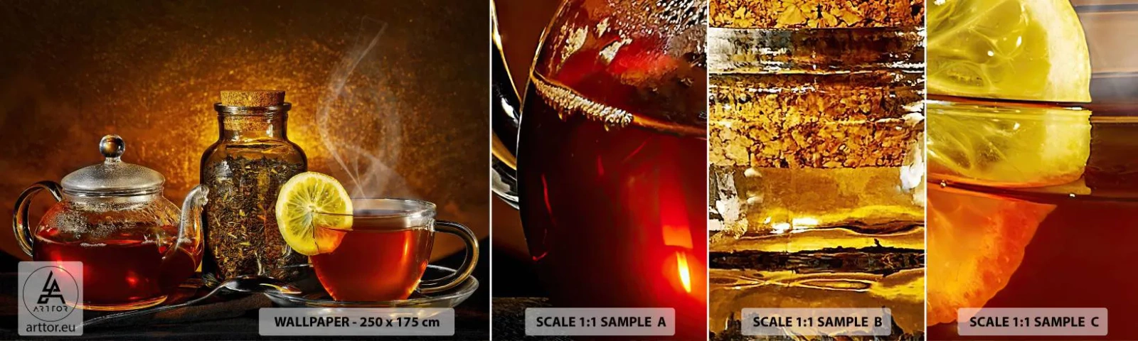 Fototapeta Vzorek Standard Eco - Ve stylu nizozemských mistrů - Gastronomie, Čaj, Šálek na čaj - 100x30 cm