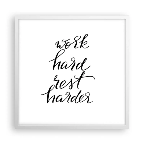 Plakát v bílém rámu - Životní rovnováha - 50x50 cm