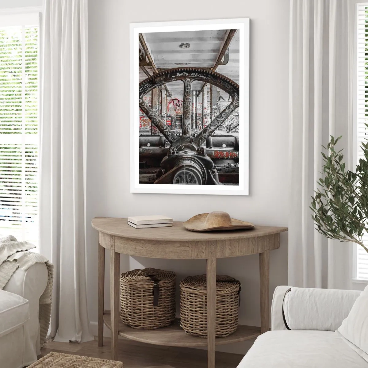 Plakát v bílém rámu - Tajný život továrny - 70x100 cm