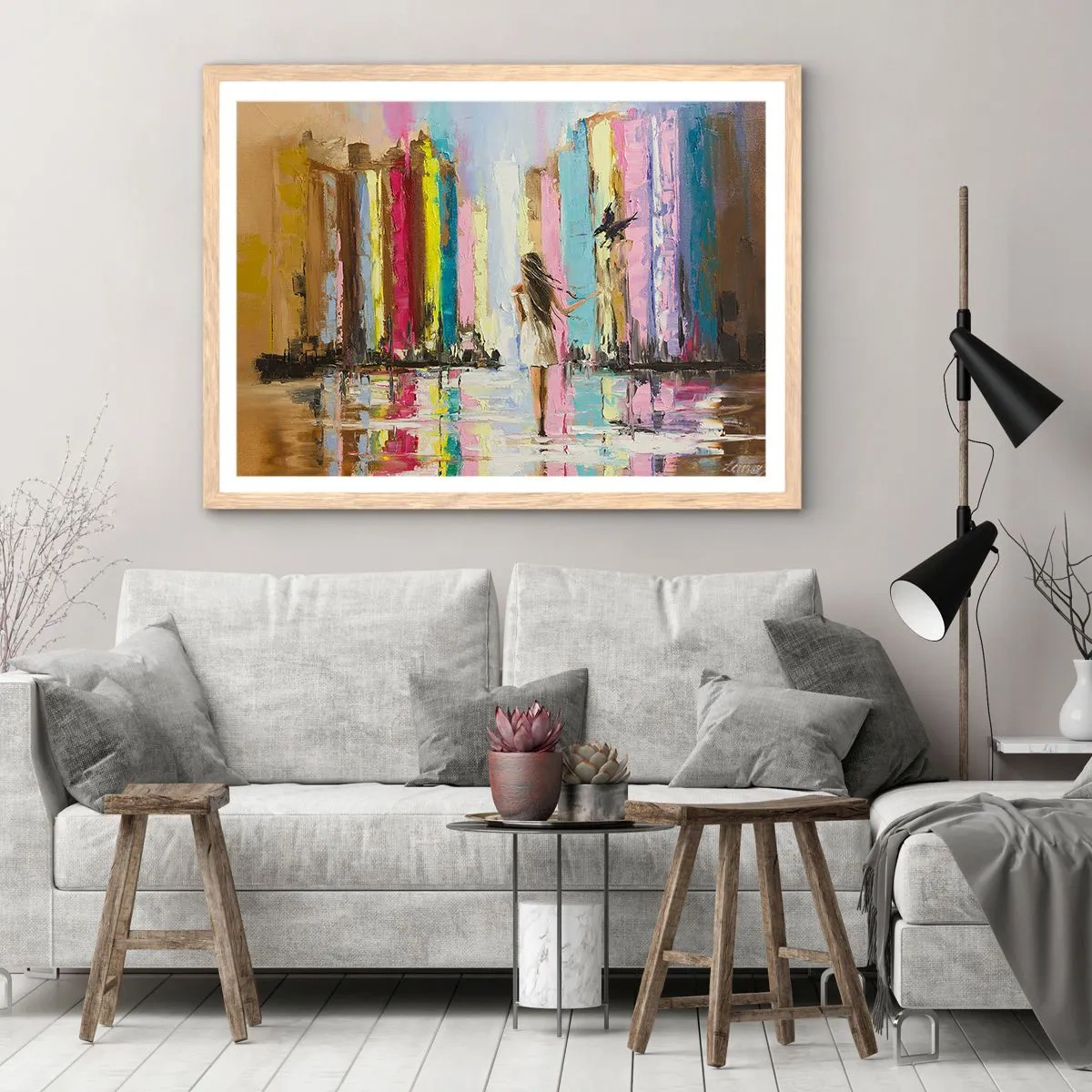 Plakát v rámu světlý dub - Pojď se mnou - 70x50 cm