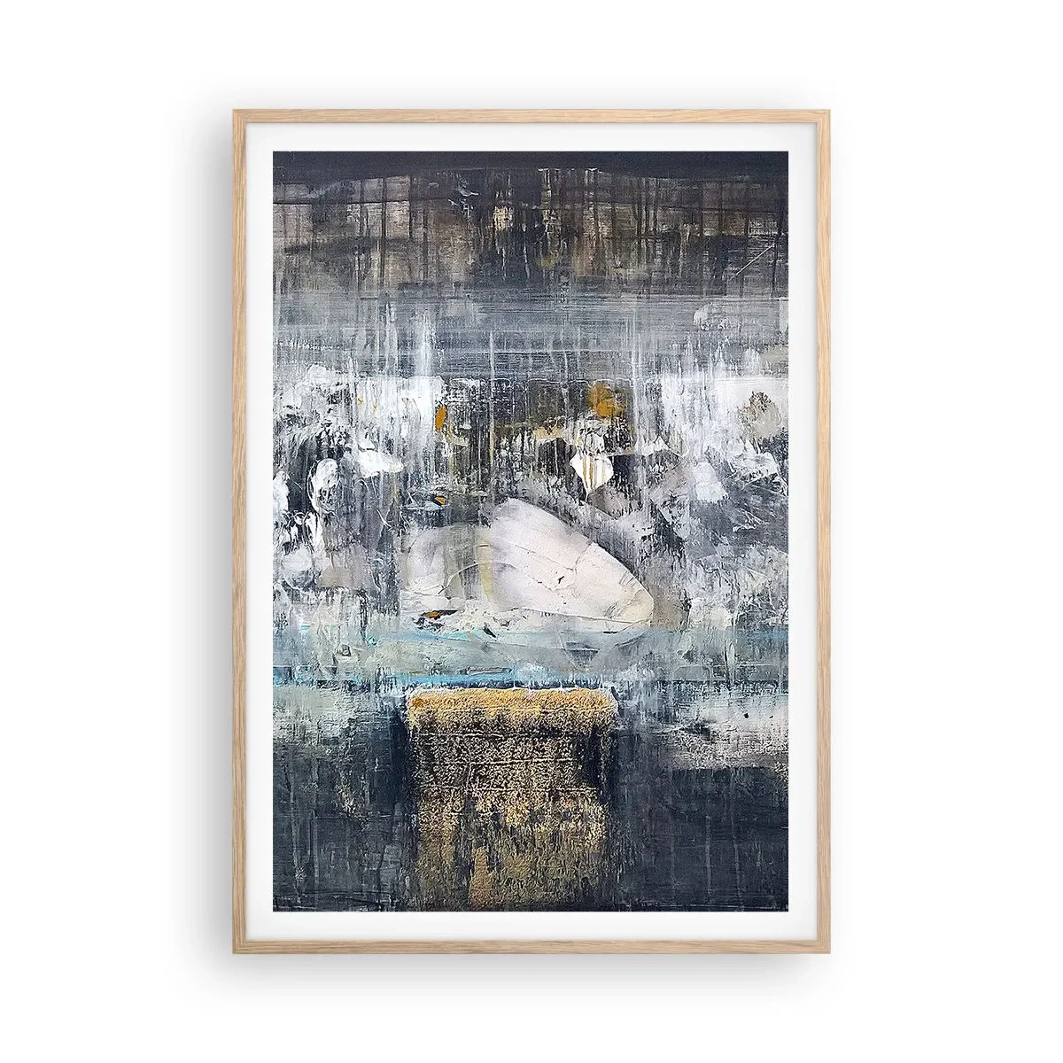 Plakát v rámu světlý dub - Jako na ledě, tak i na hroudě - 70x100 cm