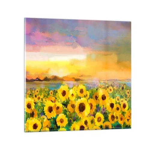 Obraz na skle - Samotné slunce sestoupilo na zem - 30x30 cm