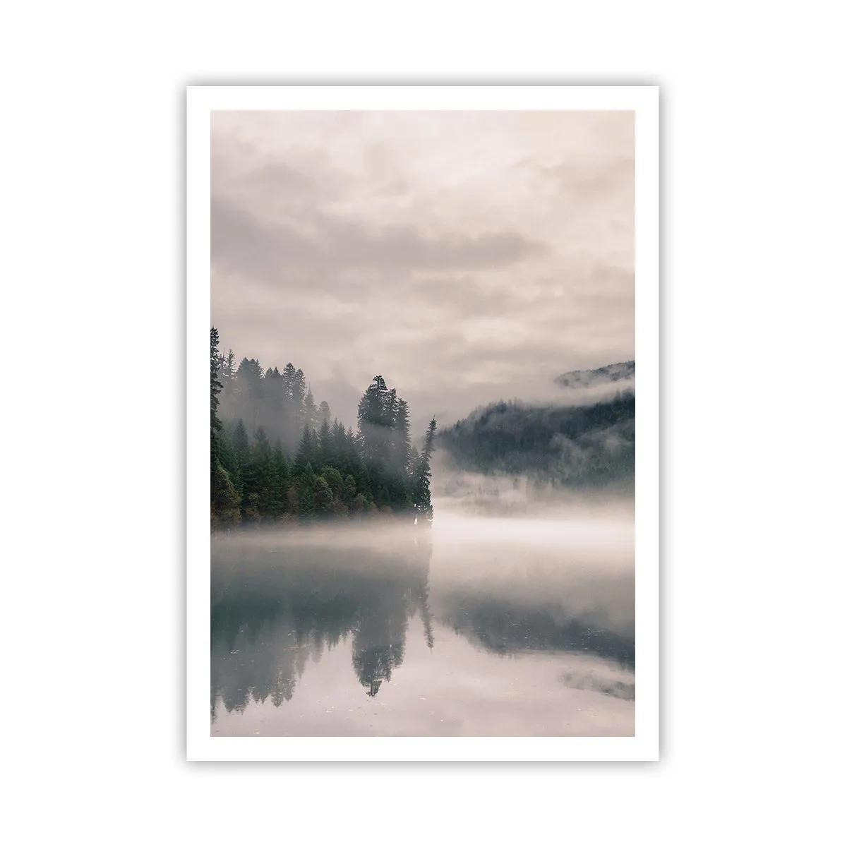 Plakát - V zamyšlení, v mlze - 70x100 cm