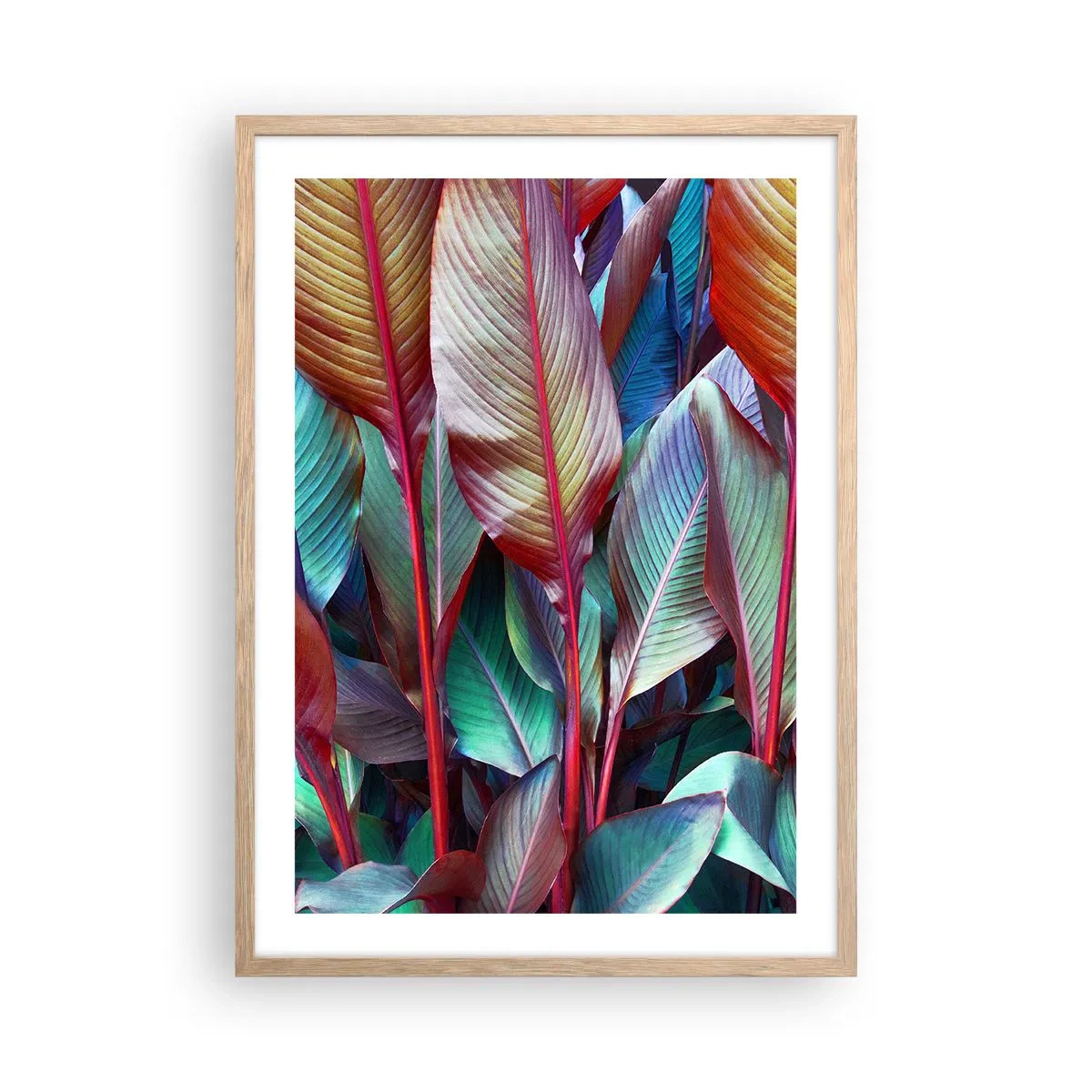 Plakát v rámu světlý dub - Barevná houština - 50x70 cm
