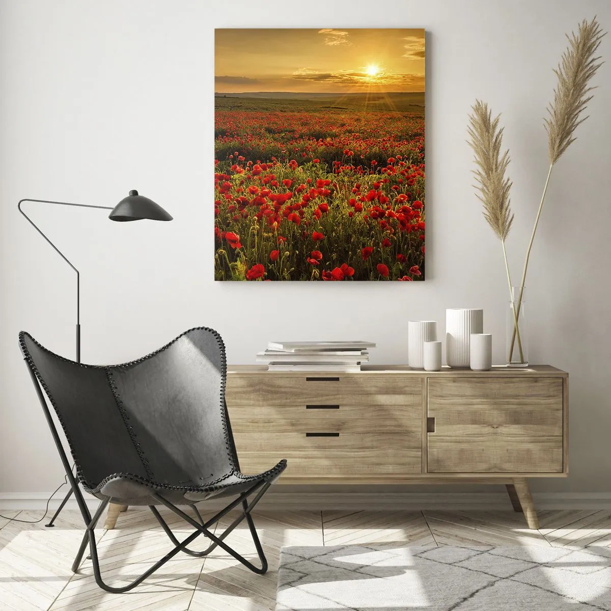 Obraz na skle - Mezi vlnami šumících luk, mezi záplavou květů - 50x70 cm