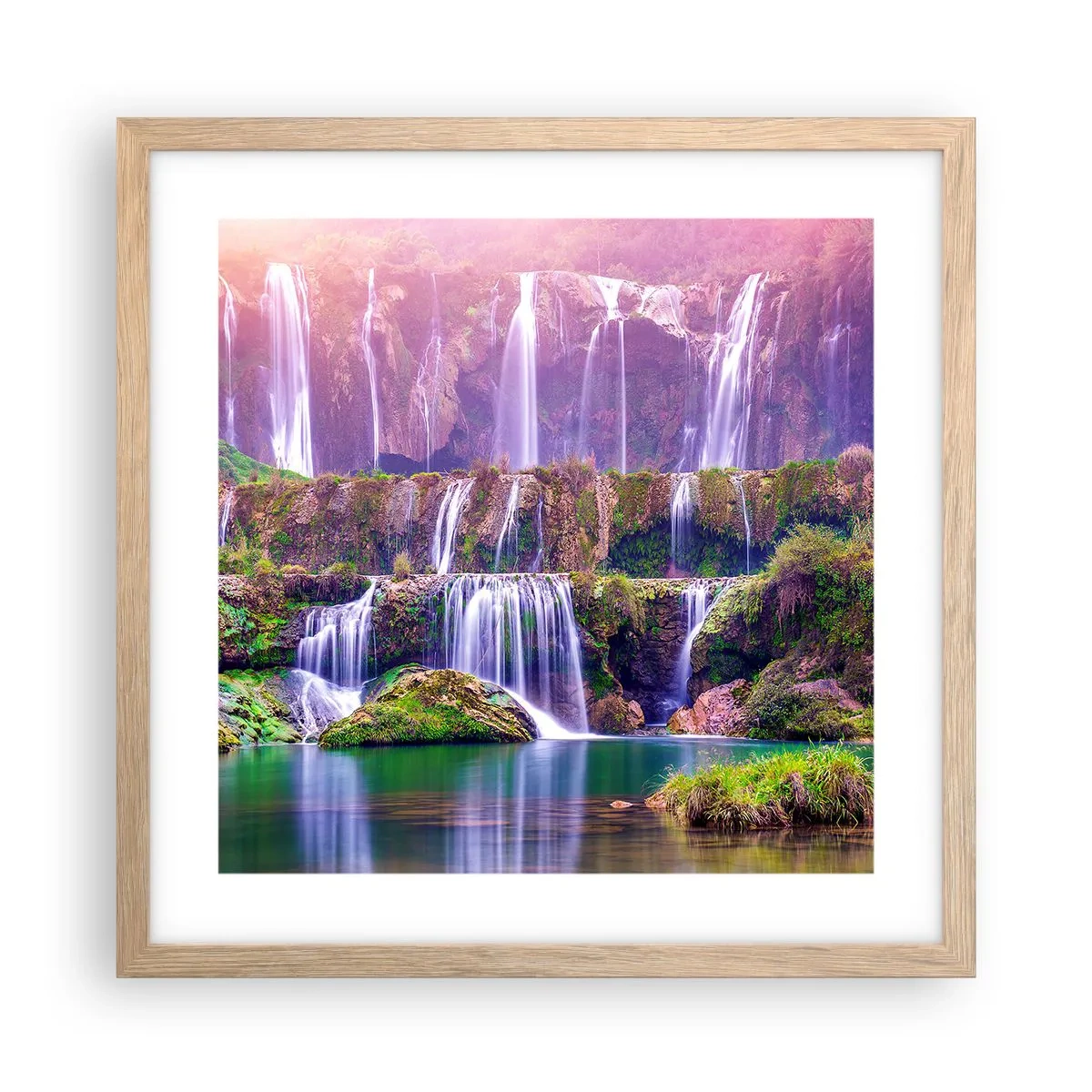 Plakát v rámu světlý dub - Schody do nebe - 40x40 cm