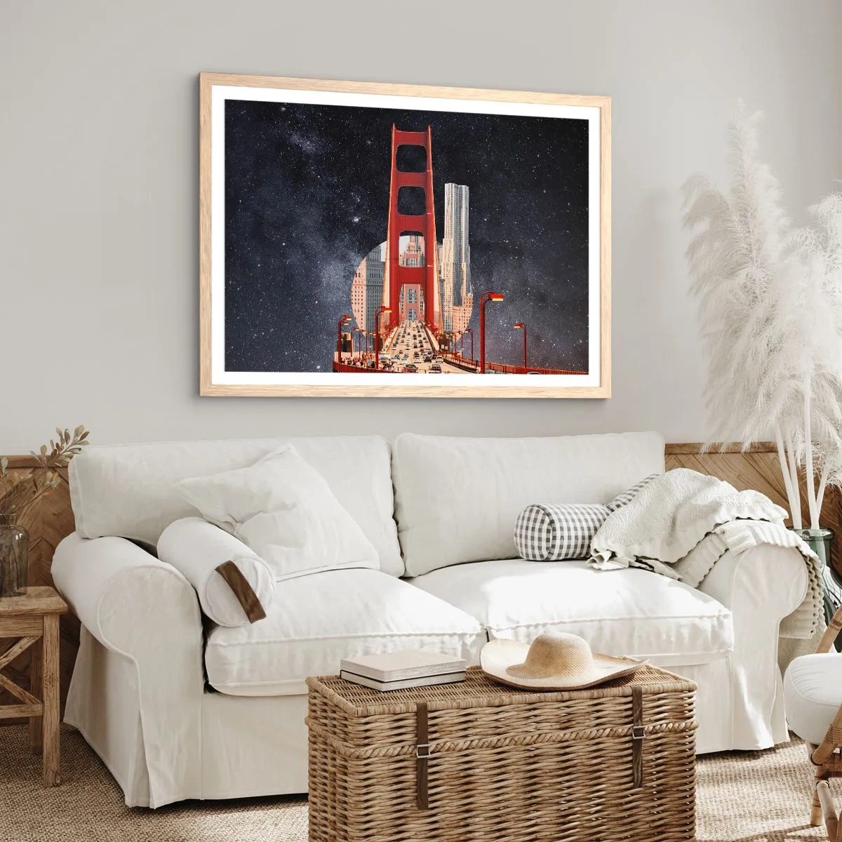Plakát v rámu světlý dub - Vždy uprostřed - 100x70 cm